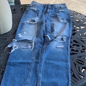Kancan distressed straight leg jeans